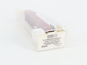 N Scale Micro-Trains MTL 60020 CB&Q Burlington Route 50' Gondola #195451