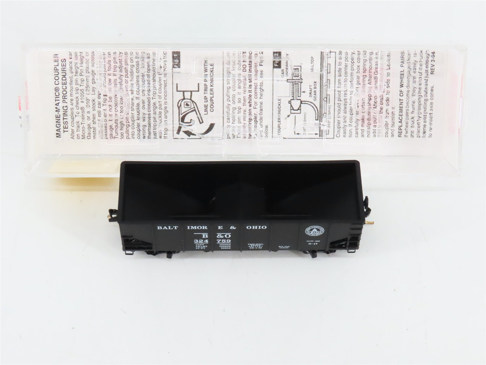 N Scale Micro-Trains 56310 B&O Baltimore & Ohio 33' 2-Bay Hopper 324759 RTR