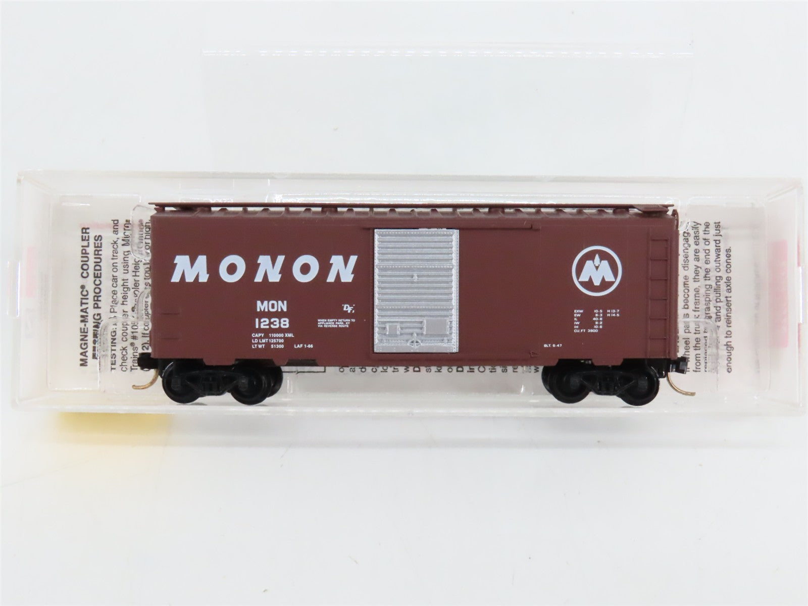 N Scale Micro-Trains 20770 MON Monon 40' Single Door Box Car 1238 RTR