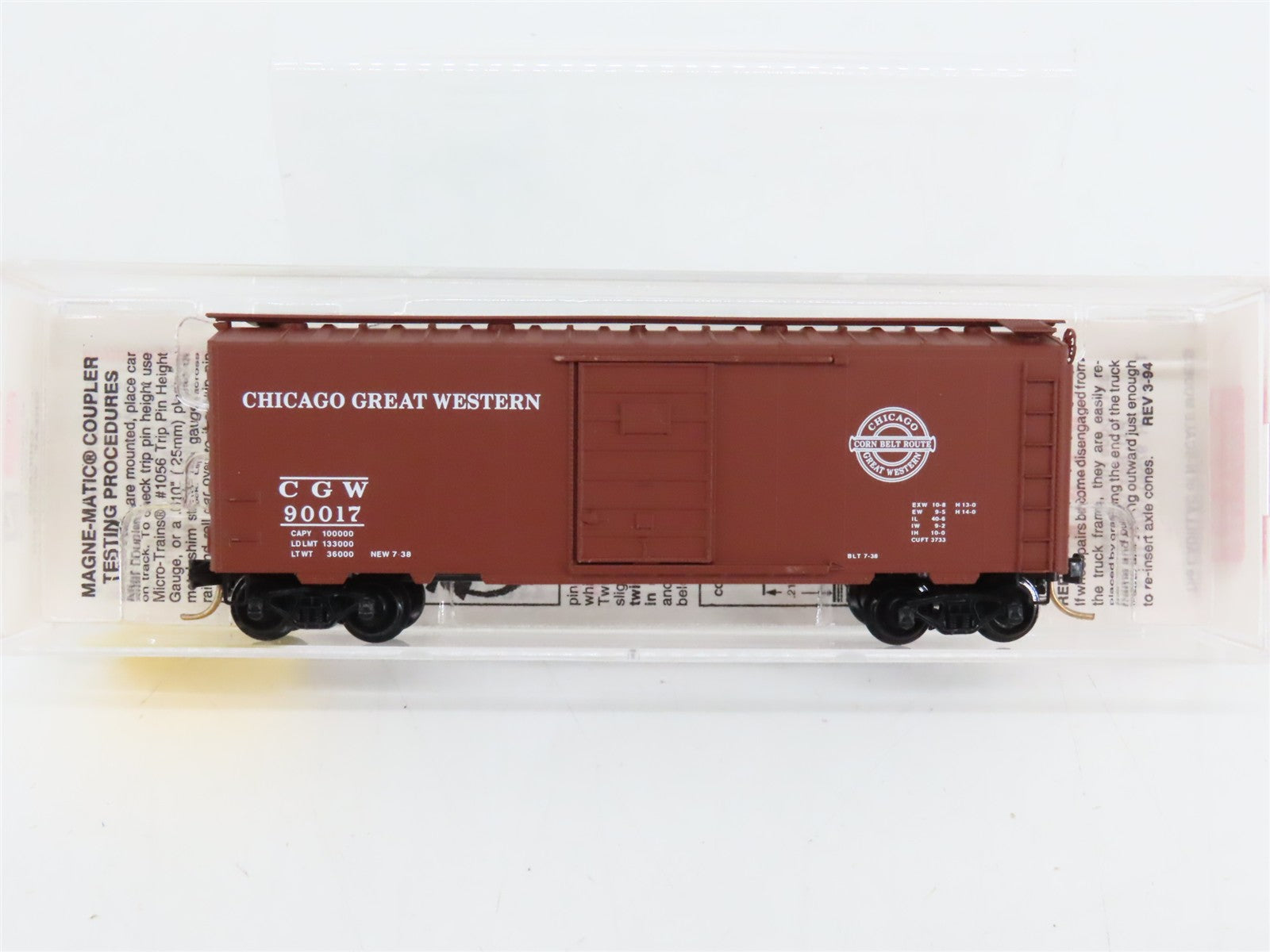 N Scale Micro-Trains 20950 CGW Chicago Great Western 40' Box Car 90017 RTR