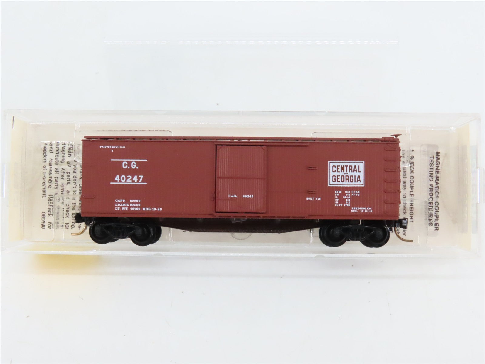 N Scale Micro-Trains 39150 CG Central of Georgia 40' Box Car 40247 RTR