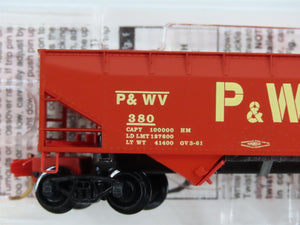 N Scale Micro-Trains MTL 55260 P&WV The Alphabet Route 2-Bay Open Hopper 380 RTR