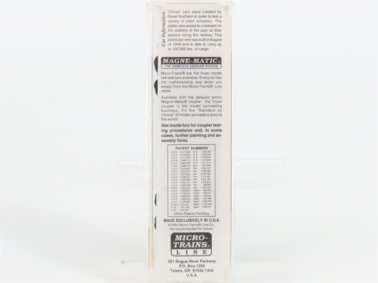 N Scale Micro-Trains 20156 GN Great Northern 40' Box Car 18748 RTR