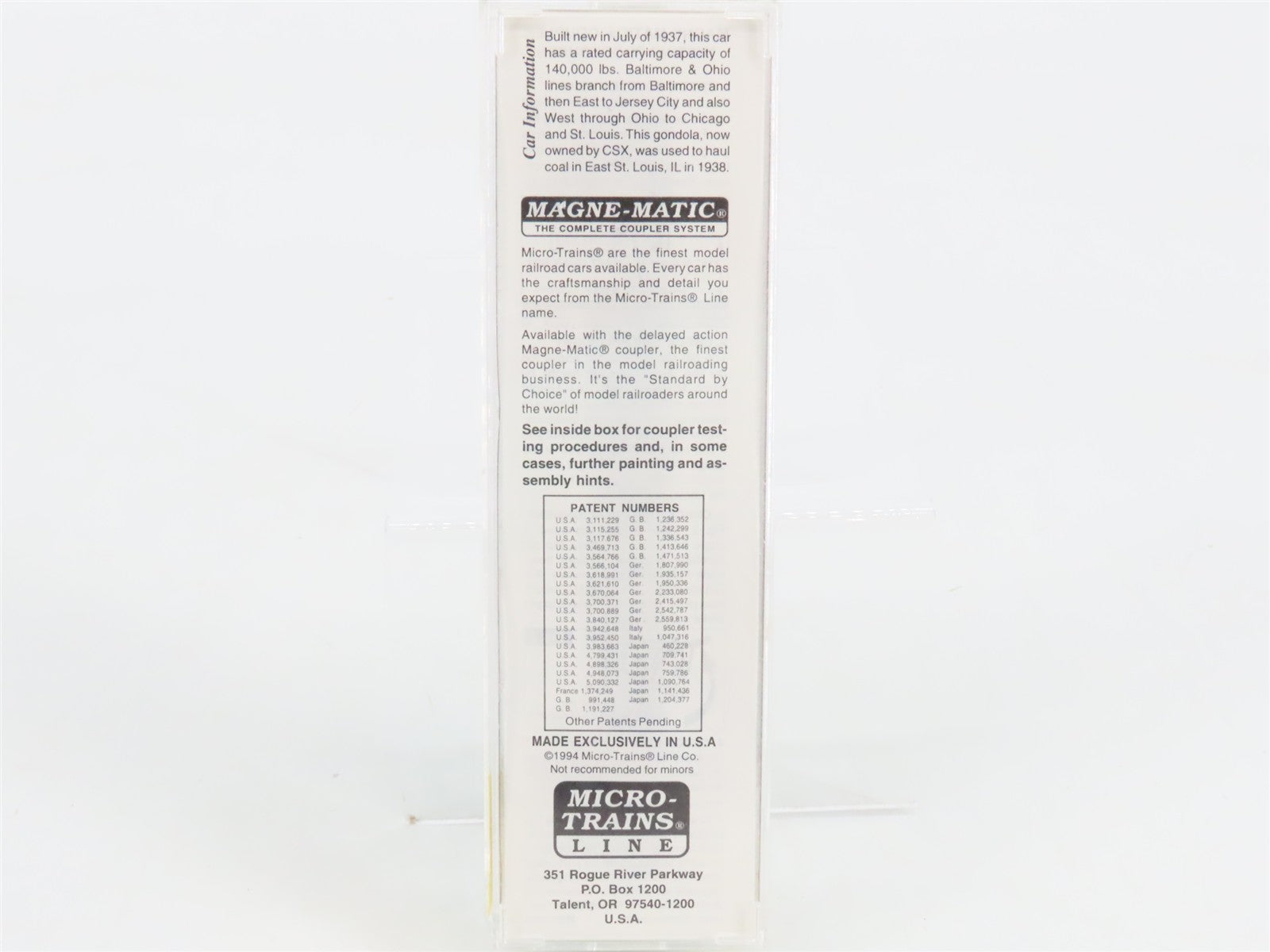 N Scale Micro-Trains 46150 B&O Baltimore & Ohio 50' Gondola 259492 RTR
