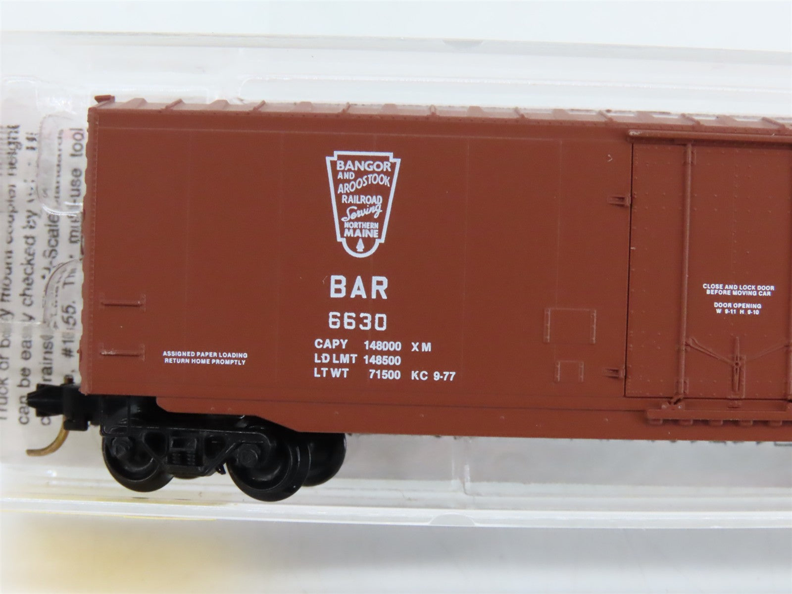 N Scale Micro-Trains 38140 BAR Bangor & Aroostook 50' Box Car 6630 RTR