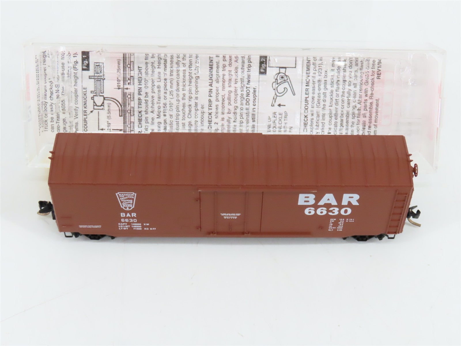N Scale Micro-Trains 38140 BAR Bangor & Aroostook 50' Box Car 6630 RTR