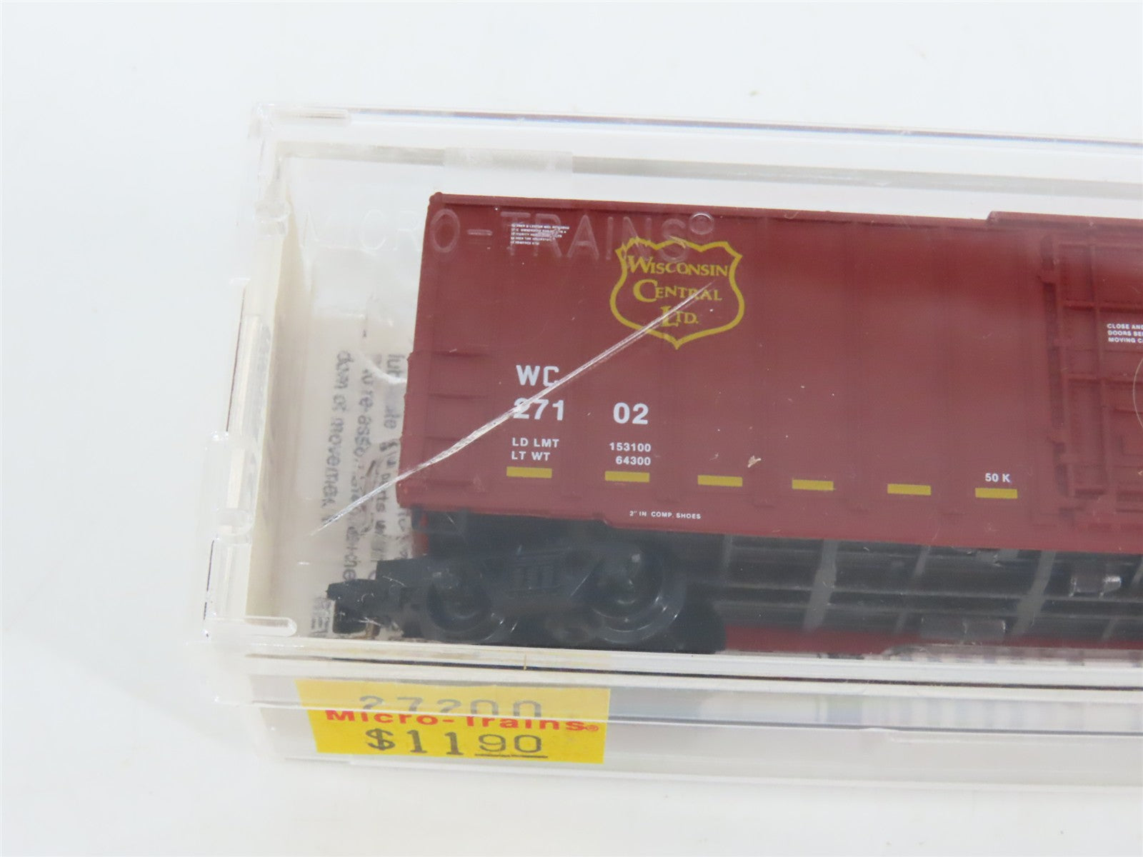 N Scale Micro-Trains 27200 WC Wisconsin Central 50' Box Car 27102 RTR