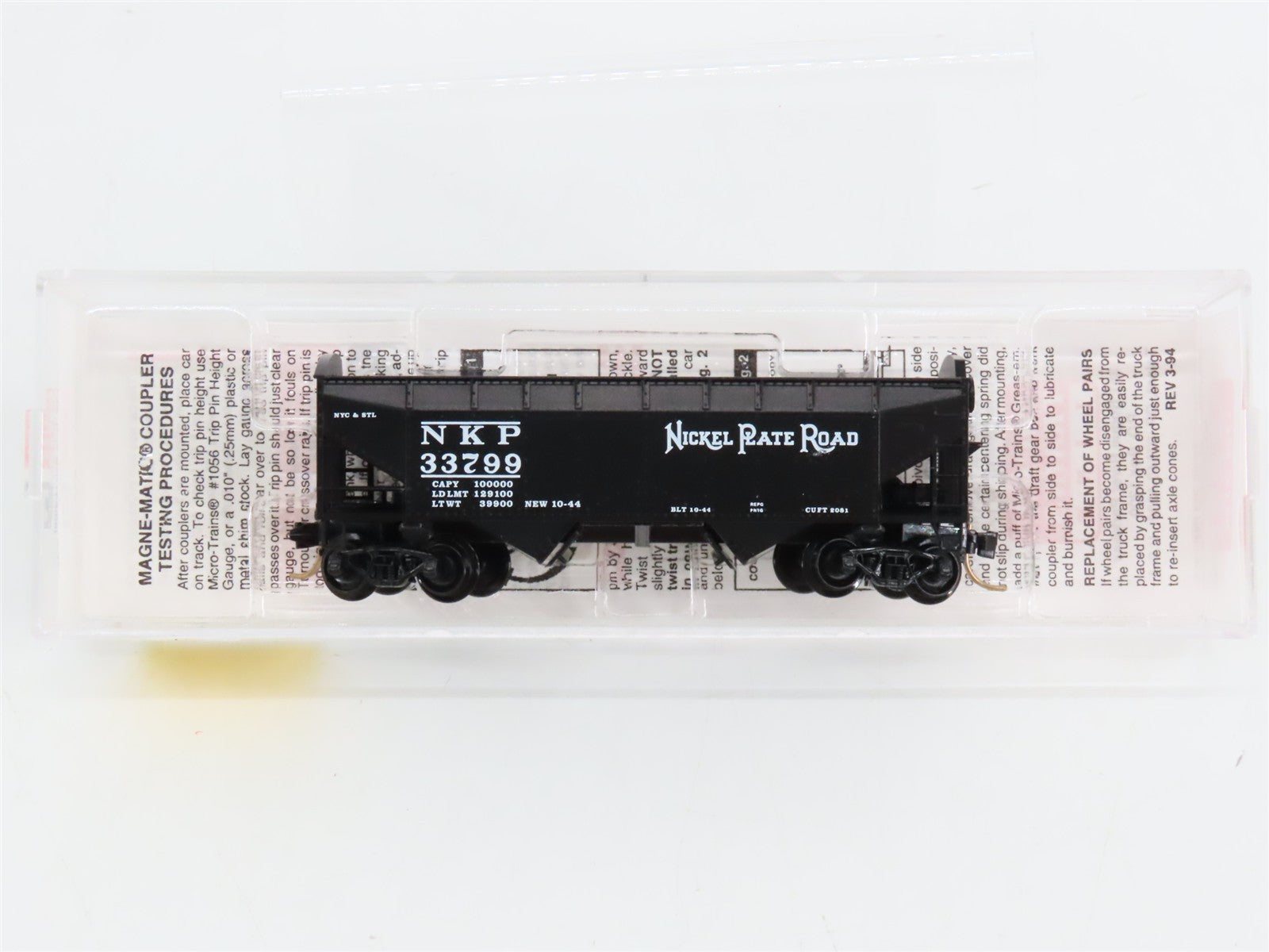 N Scale Micro-Trains MTL 86020 NKP Nickel Plate Road 33' 2-Bay Hopper 33799 RTR