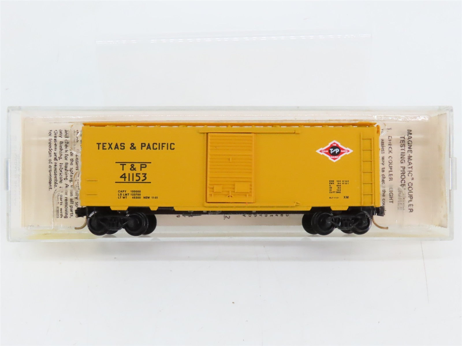 N Scale Kadee Micro-Trains MTL 20590 T&P Texas & Pacific 40' Box Car #41153
