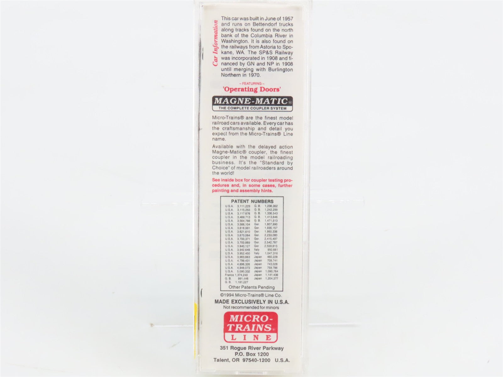 N Scale Micro-Trains 34210 Spokane, Portland & Seattle 50' Box Car RTR