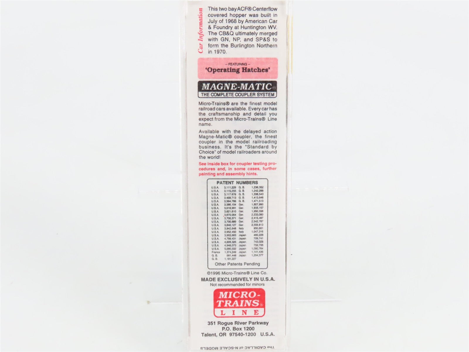 N Scale Micro-Trains 92070 Chicago, Burlington & Quincy 2-Bay Covered Hopper RTR