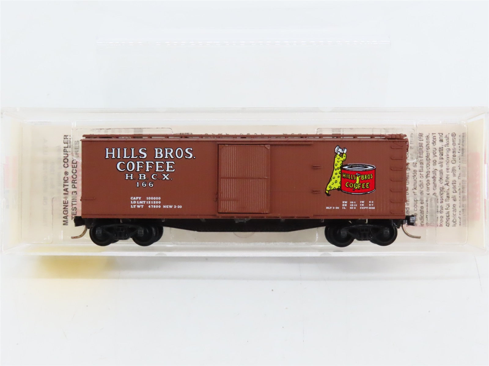 N Scale Micro-Trains 42100 HBCX Hills Bros. Coffee 40' Box Car 166 RTR