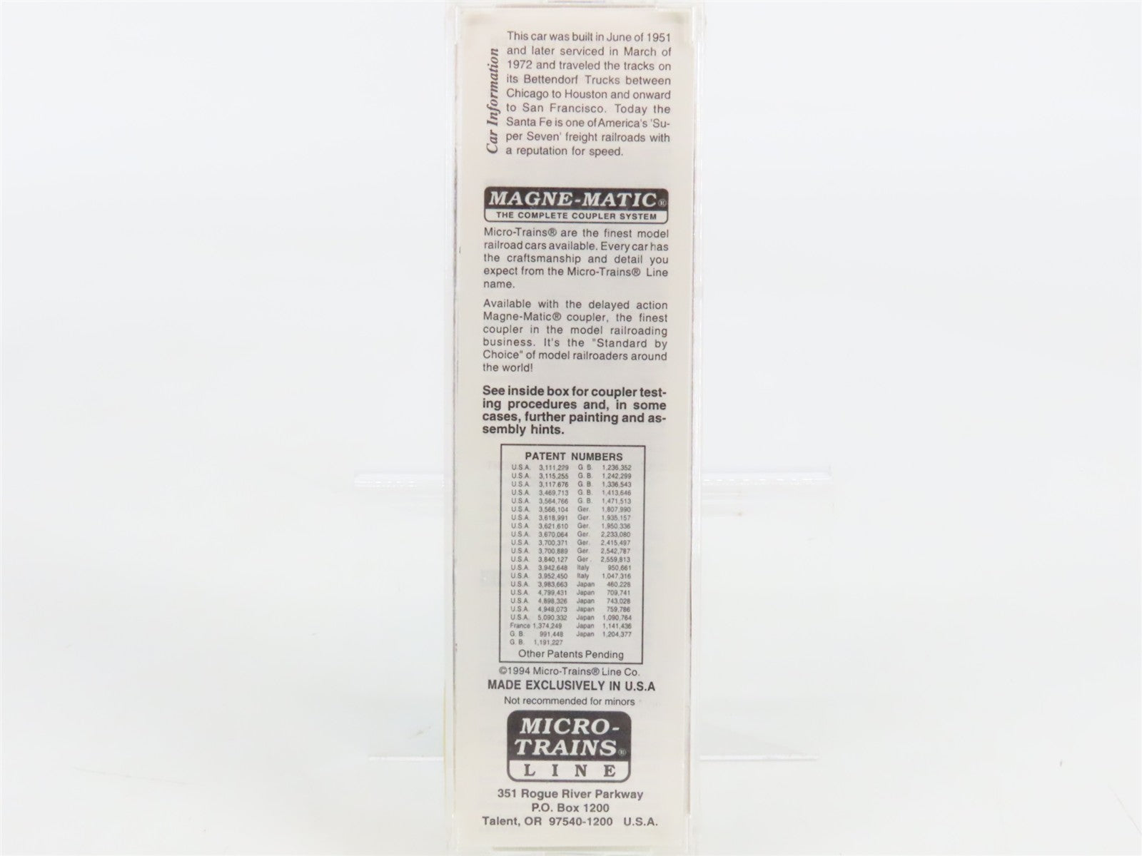 N Scale Micro-Trains 21110 ATSF Santa Fe 40' Plug Door Box Car 149968 RTR