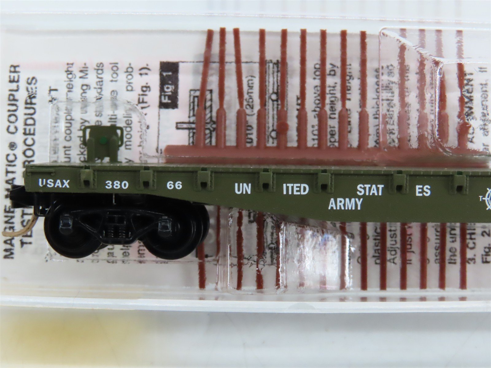 N Scale Micro-Trains 45180 USAX U.S. Army 50' Fishbelly Flat Car 38066 RTR