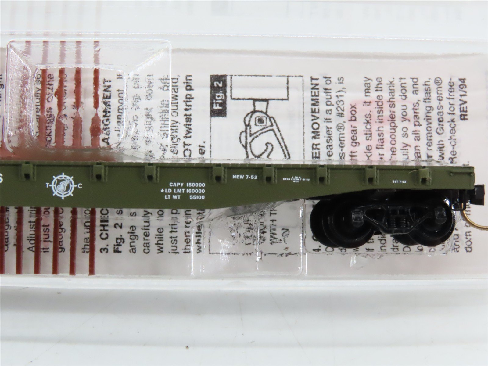 N Scale Micro-Trains 45180 USAX U.S. Army 50' Fishbelly Flat Car 38066 RTR