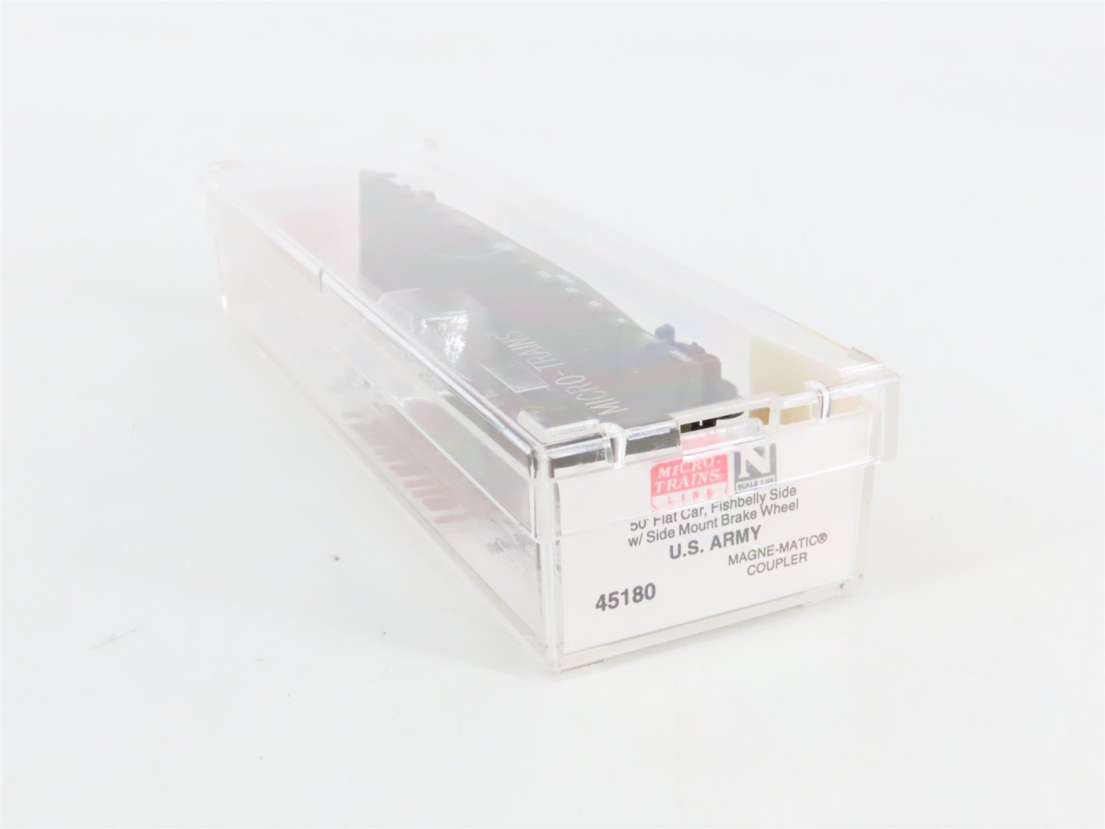 N Scale Micro-Trains 45180 USAX U.S. Army 50' Fishbelly Flat Car 38066 RTR