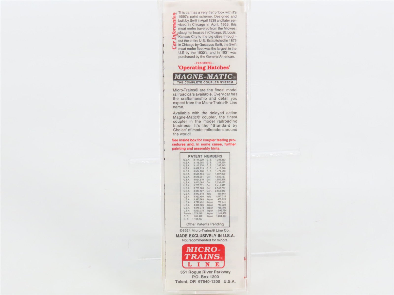 N Scale Micro-Trains 49400 SRLX Swift Refrigerator Line 40' Wood Reefer 5199 RTR