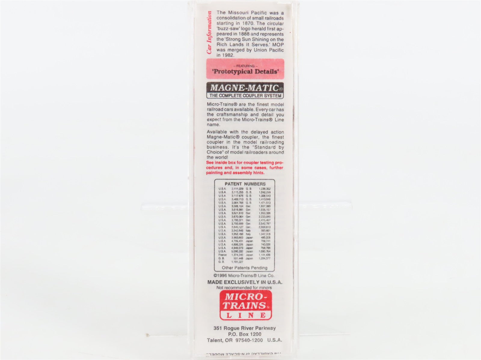 N Scale Micro-Trains 100020 Missouri Pacific 36' Riveted Steel Side Caboose RTR