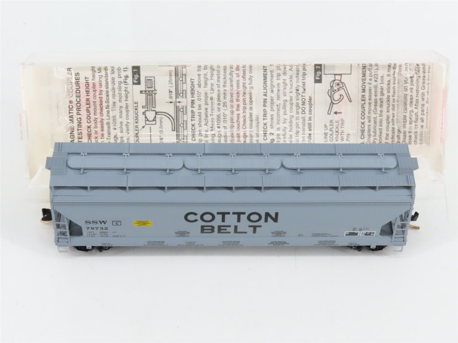 N Scale Micro-Trains MTL 94010 SSW Cotton Belt 3-Bay Covered Hopper 78732 RTR