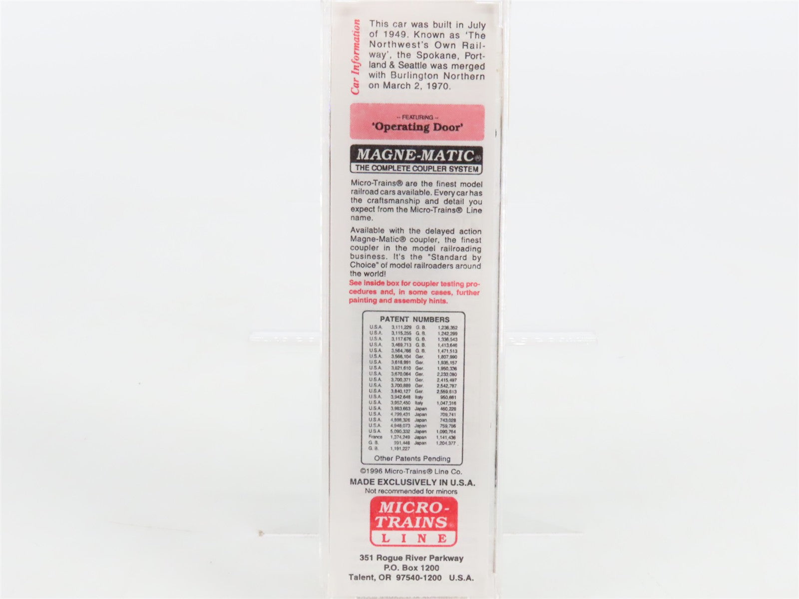 N Scale Micro-Trains 20246 SP&S Spokane, Portland & Seattle 40' Box Car RTR