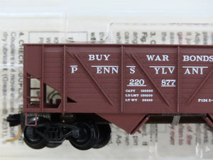 N Scale Micro-Trains 57100 PRR Pennsylvania 33' 2-Bay Hopper 220877 RTR