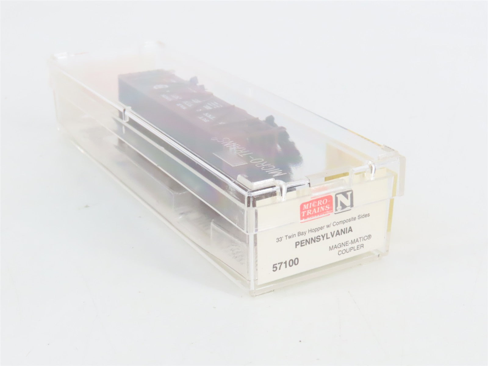 N Scale Micro-Trains 57100 PRR Pennsylvania 33' 2-Bay Hopper 220877 RTR