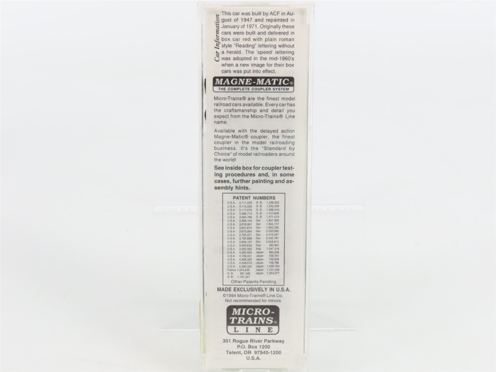 N Scale Micro-Trains 24230 RDG Reading 40' 40' Standard Box Car 106007 RTR