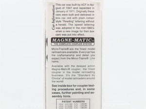 N Scale Micro-Trains 24230 RDG Reading 40' 40' Standard Box Car 106007 RTR