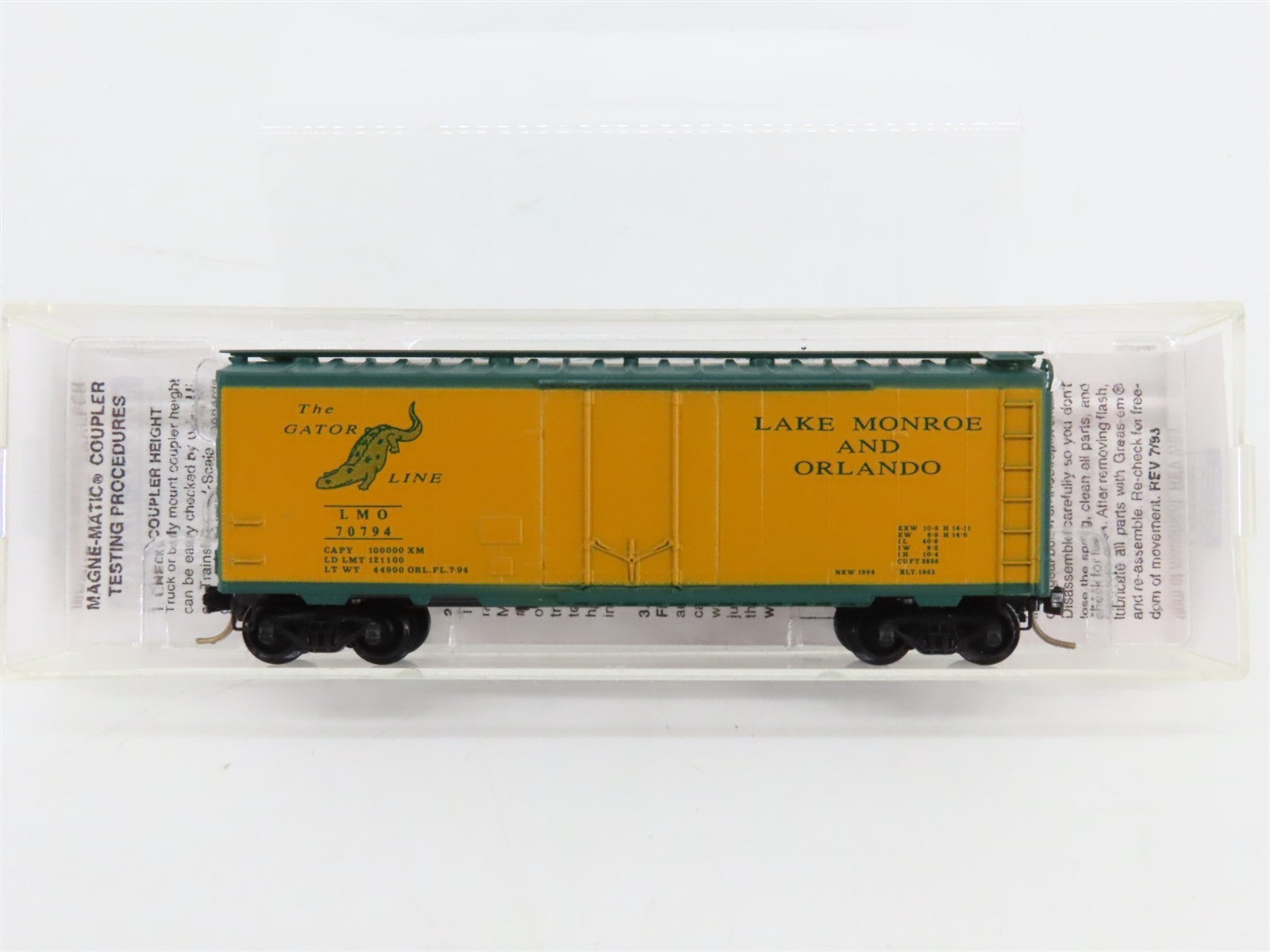 N Scale Micro-Trains LMO Lake Monroe & Orlando 40' Box Car 70794 RTR