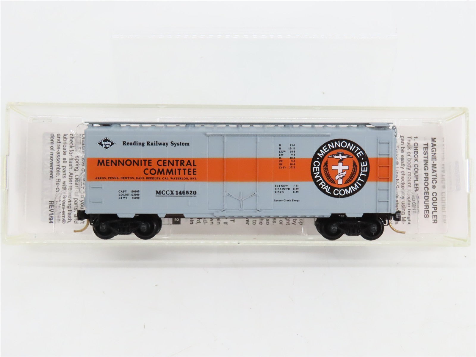 N Scale Micro-Trains MCCX Mennonite Central Committee 40' Box Car 146520 RTR