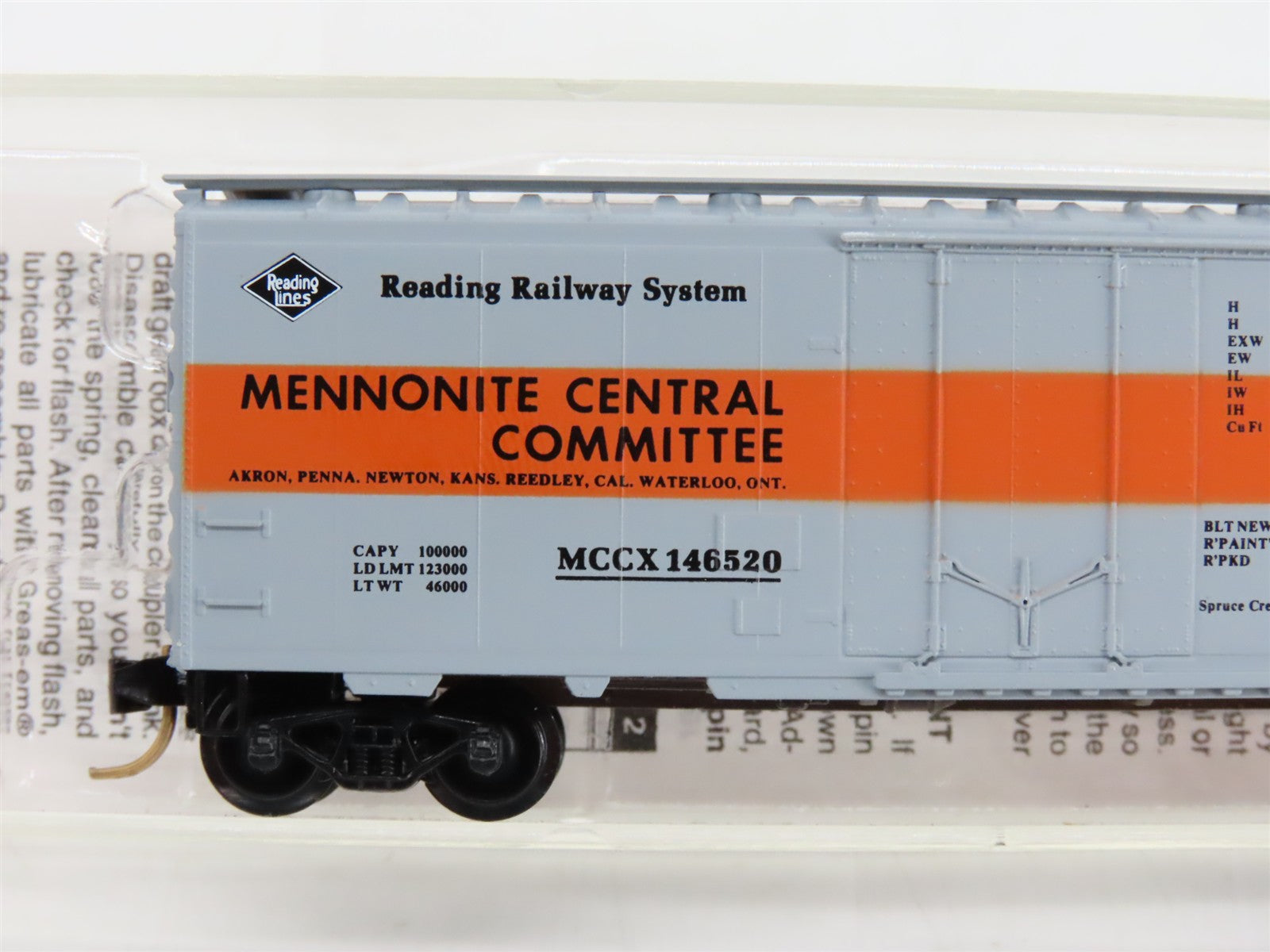 N Scale Micro-Trains MCCX Mennonite Central Committee 40' Box Car 146520 RTR