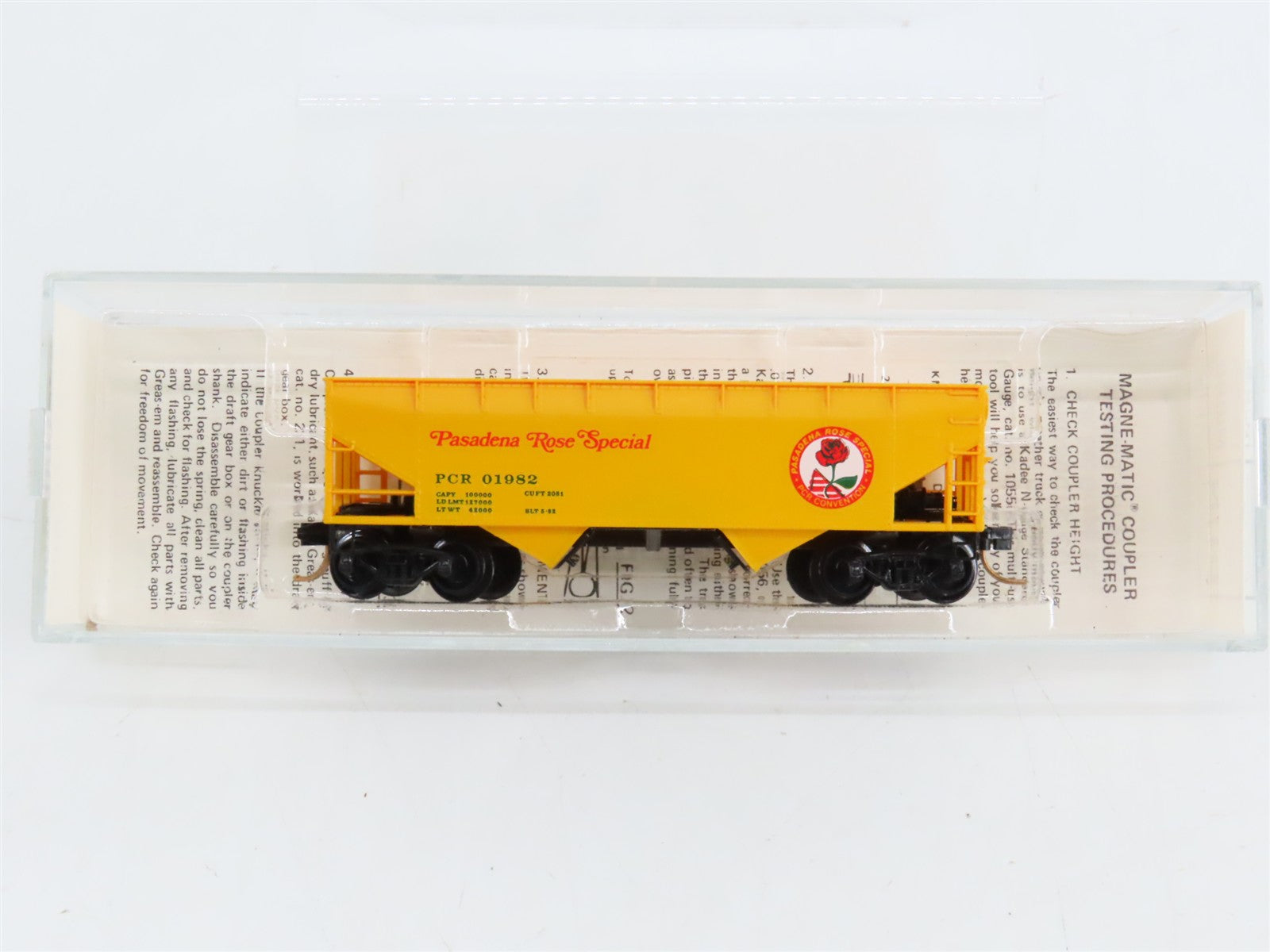 N Scale Micro-Trains PCR Pasadena Rose Special 2-Bay Hopper 01982 RTR