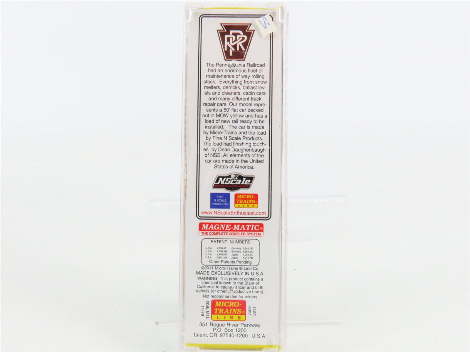 N Scale Micro-Trains NSEMTL11-79 Pennsylvania 50' Flat Car with Load of Rail RTR