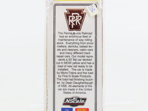N Scale Micro-Trains NSEMTL11-79 Pennsylvania 50' Flat Car with Load of Rail RTR