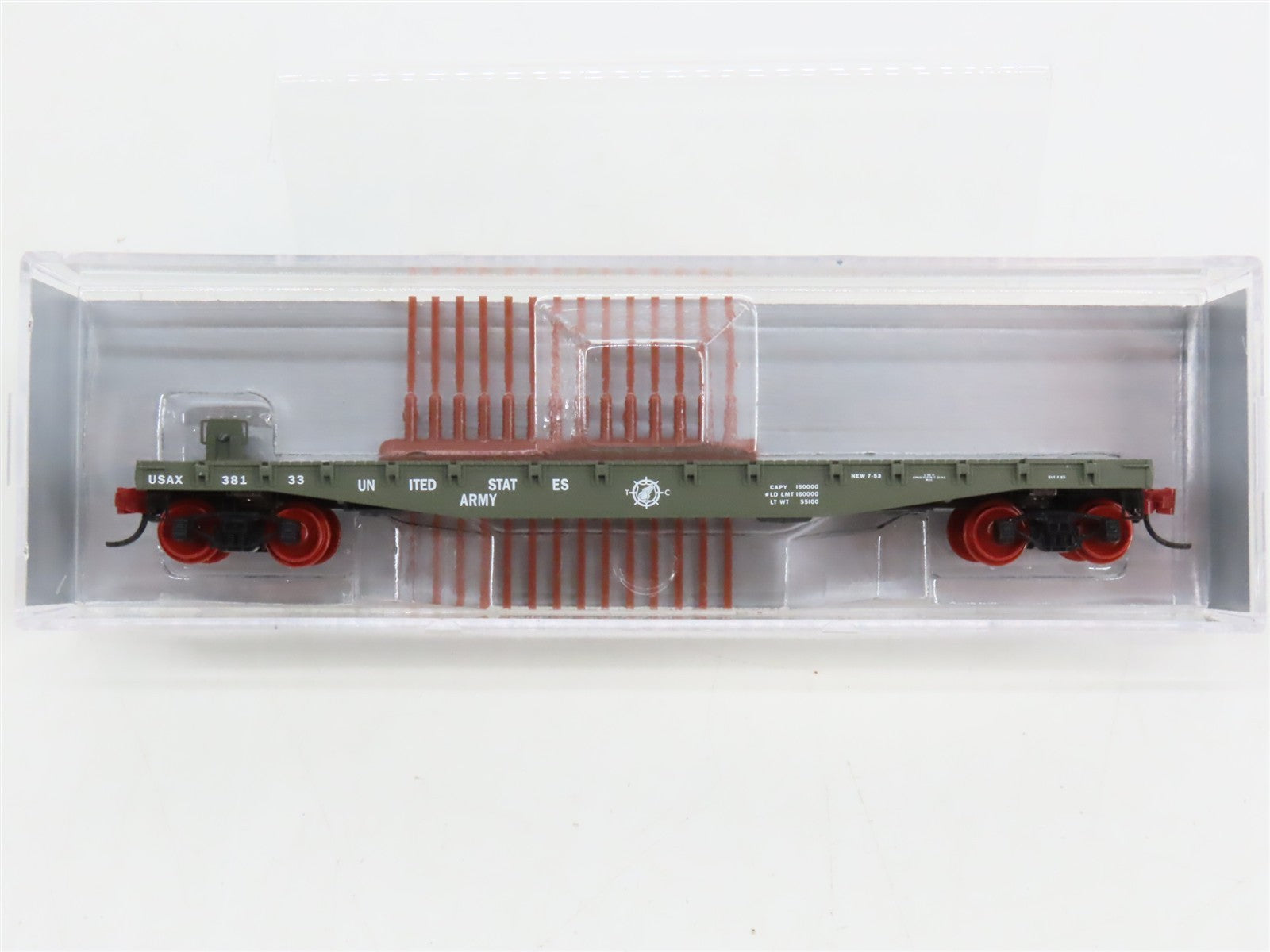 N Scale Micro-Trains NSE MTL 21-29 USAX United States Army 50' Flat Car #38133