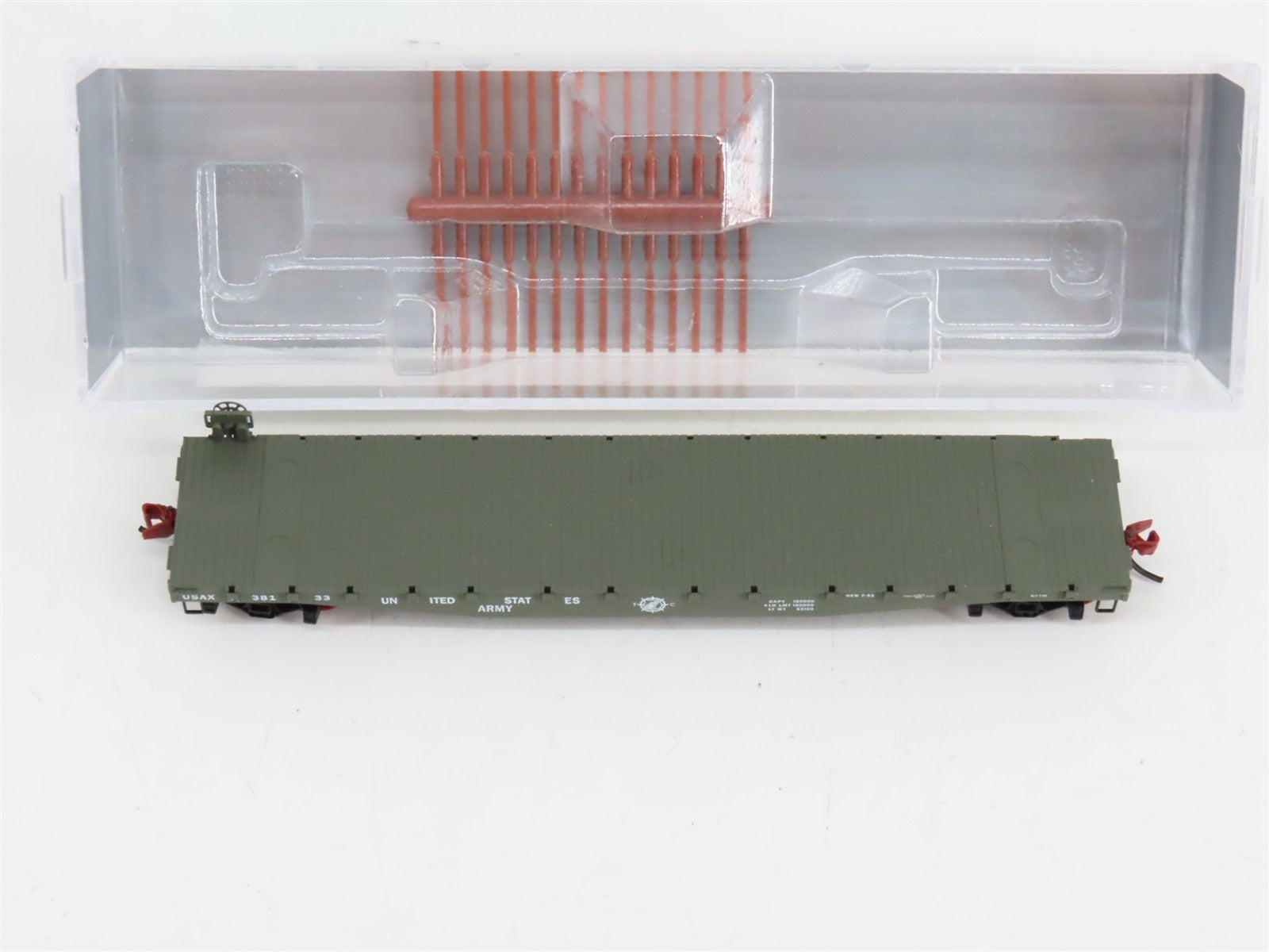 N Scale Micro-Trains NSE MTL 21-29 USAX United States Army 50' Flat Car #38133