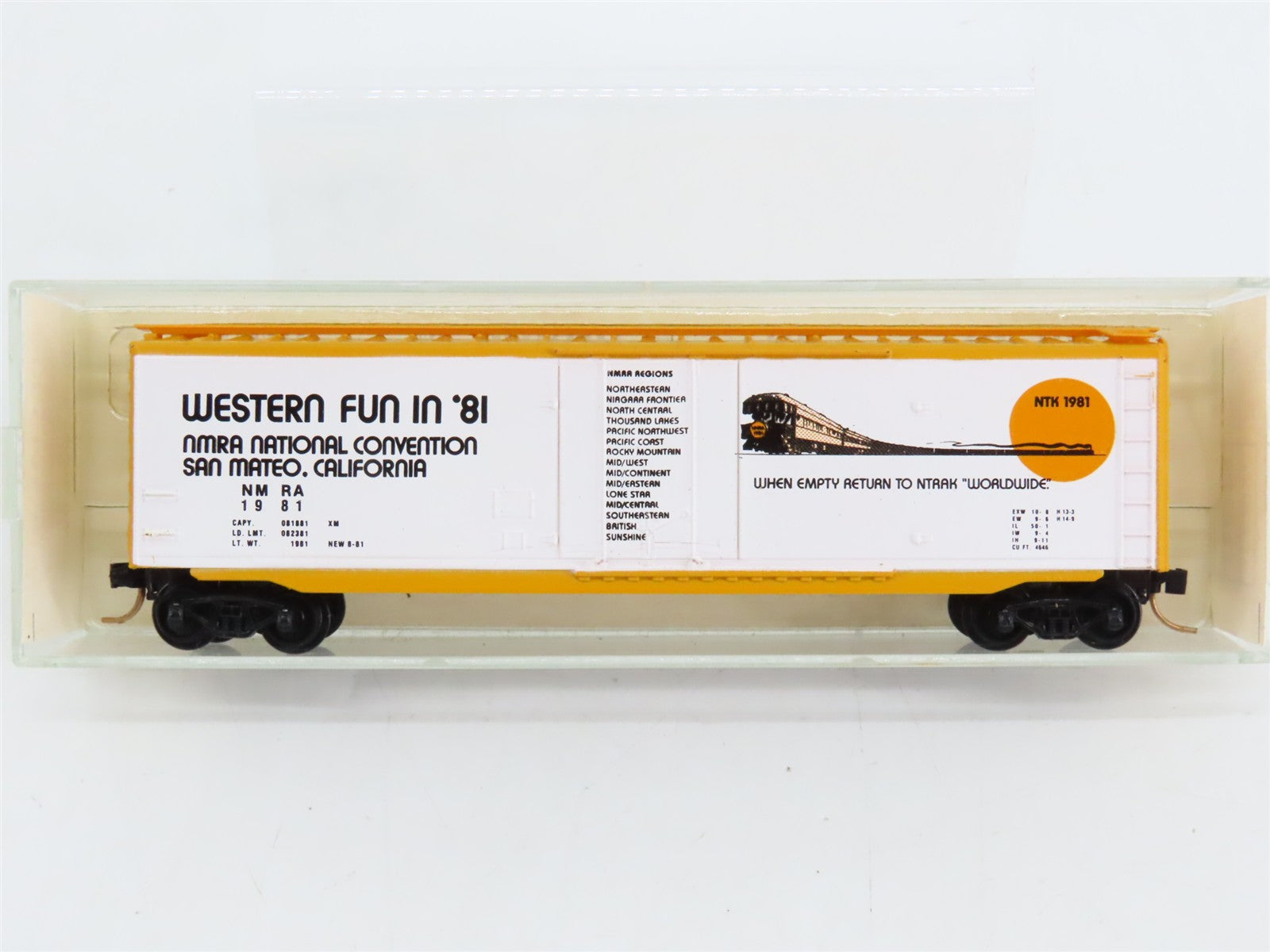 N Scale Micro-Trains NTK NTRAK 50' Box Car 1981 RTR