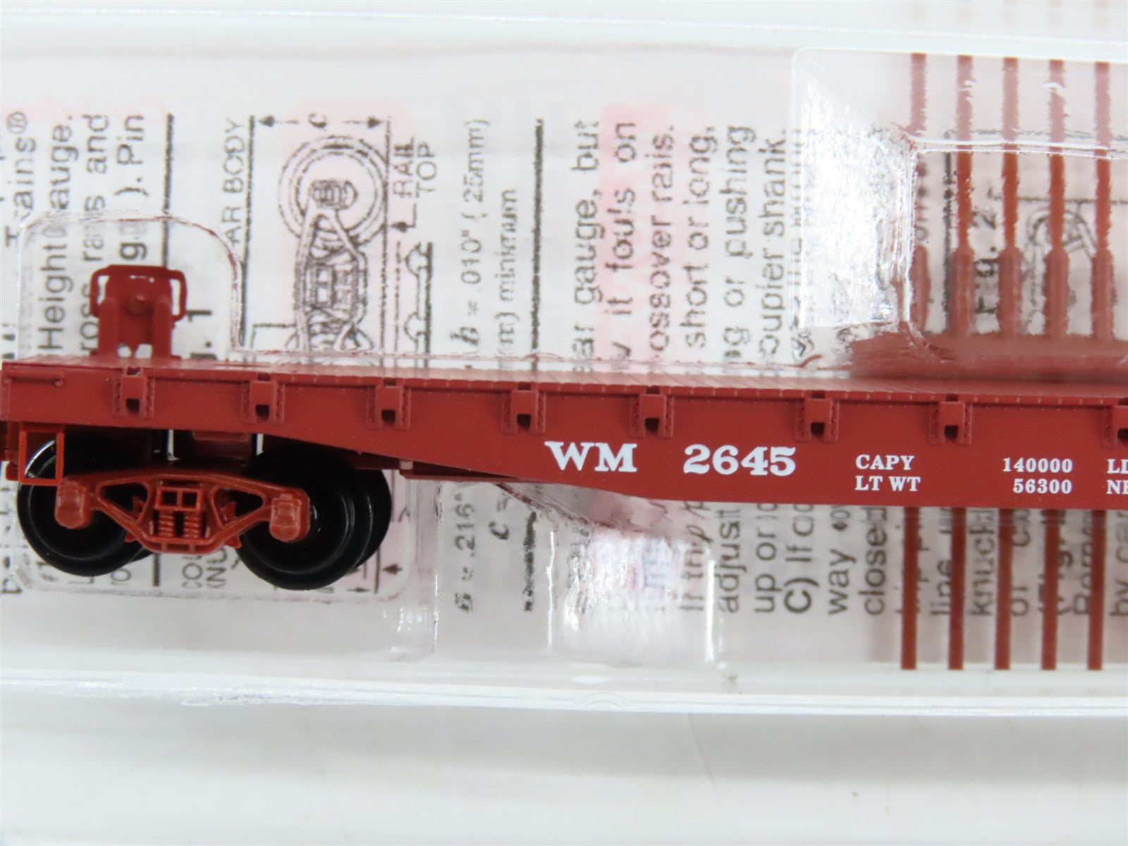 N Scale Micro-Trains MTL 45160 WM Western Maryland 50' Flat Car 2645 RTR