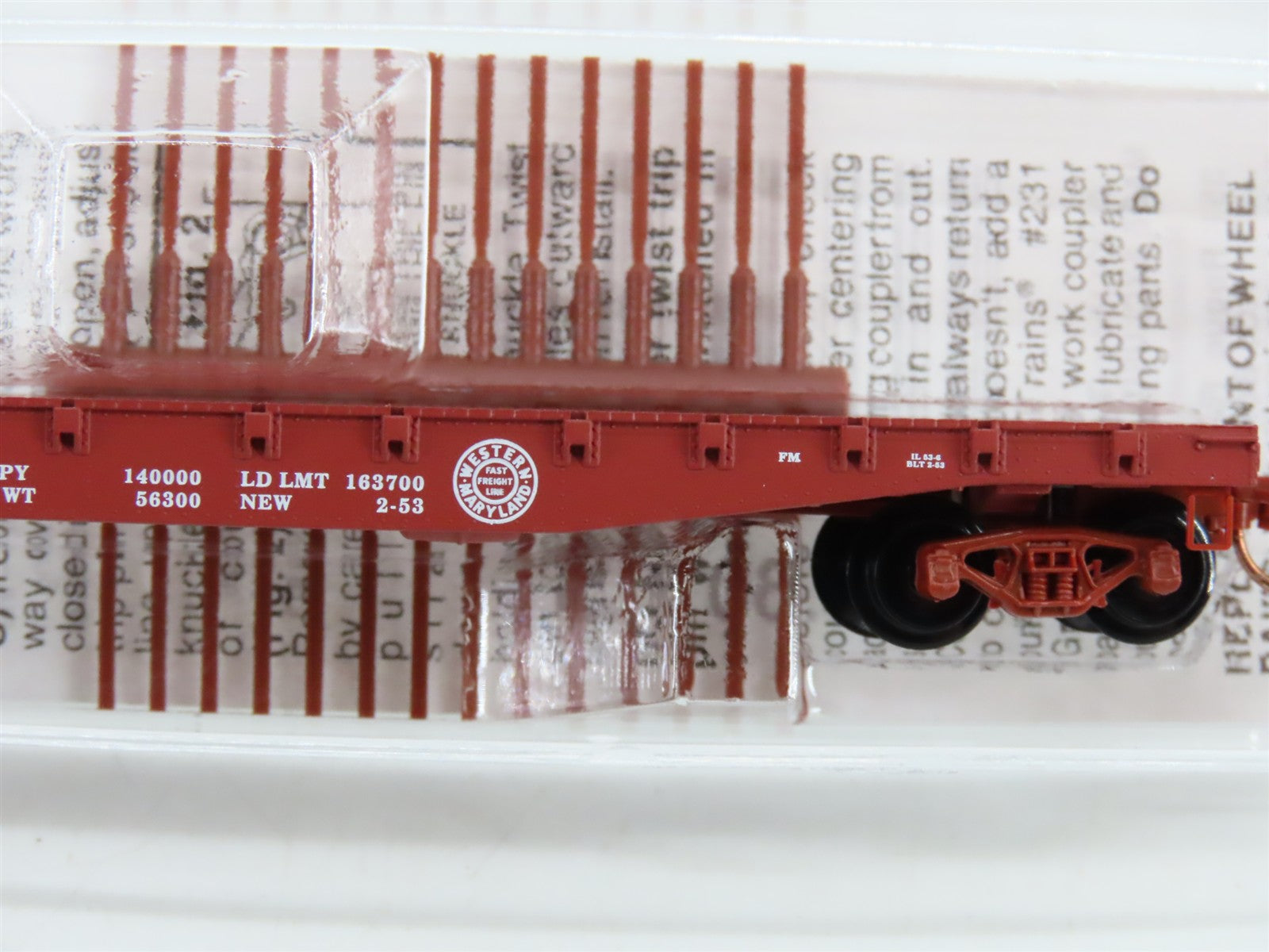 N Scale Micro-Trains MTL 45160 WM Western Maryland 50' Flat Car 2645 RTR