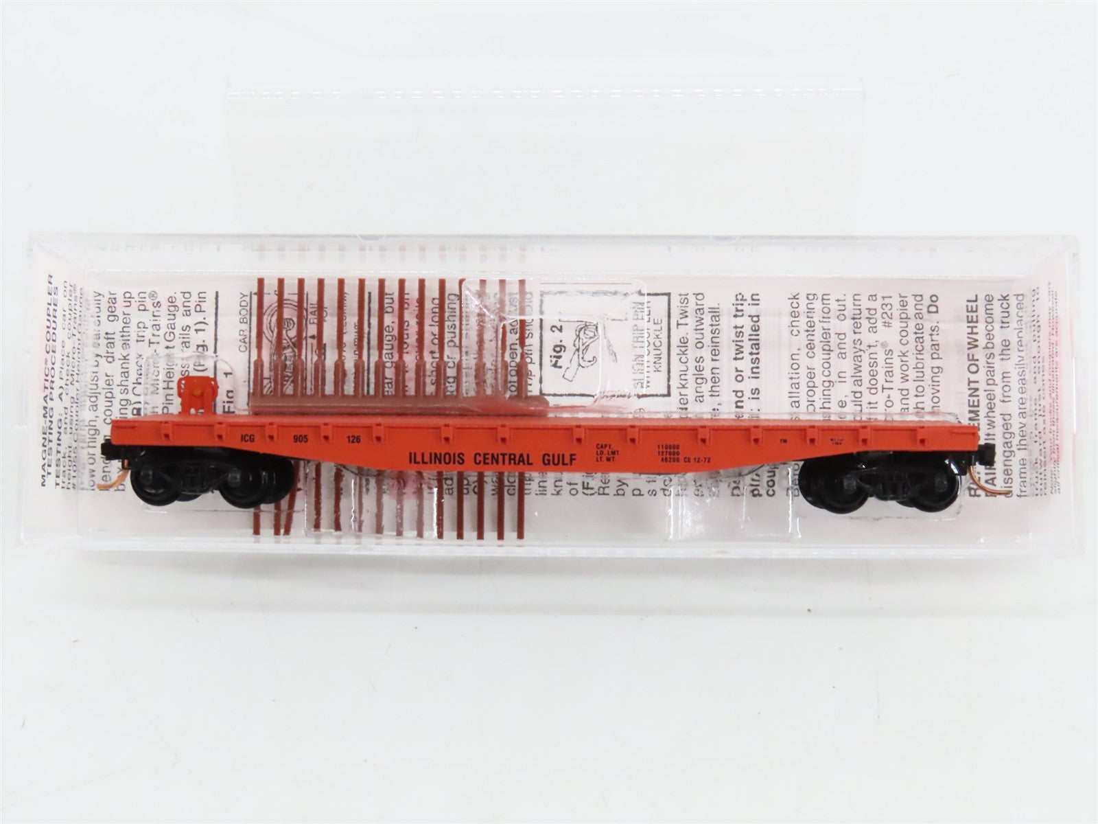 N Scale Micro-Trains MTL 45010 Illinois Central Gulf 50' Fishbelly Flat Car RTR