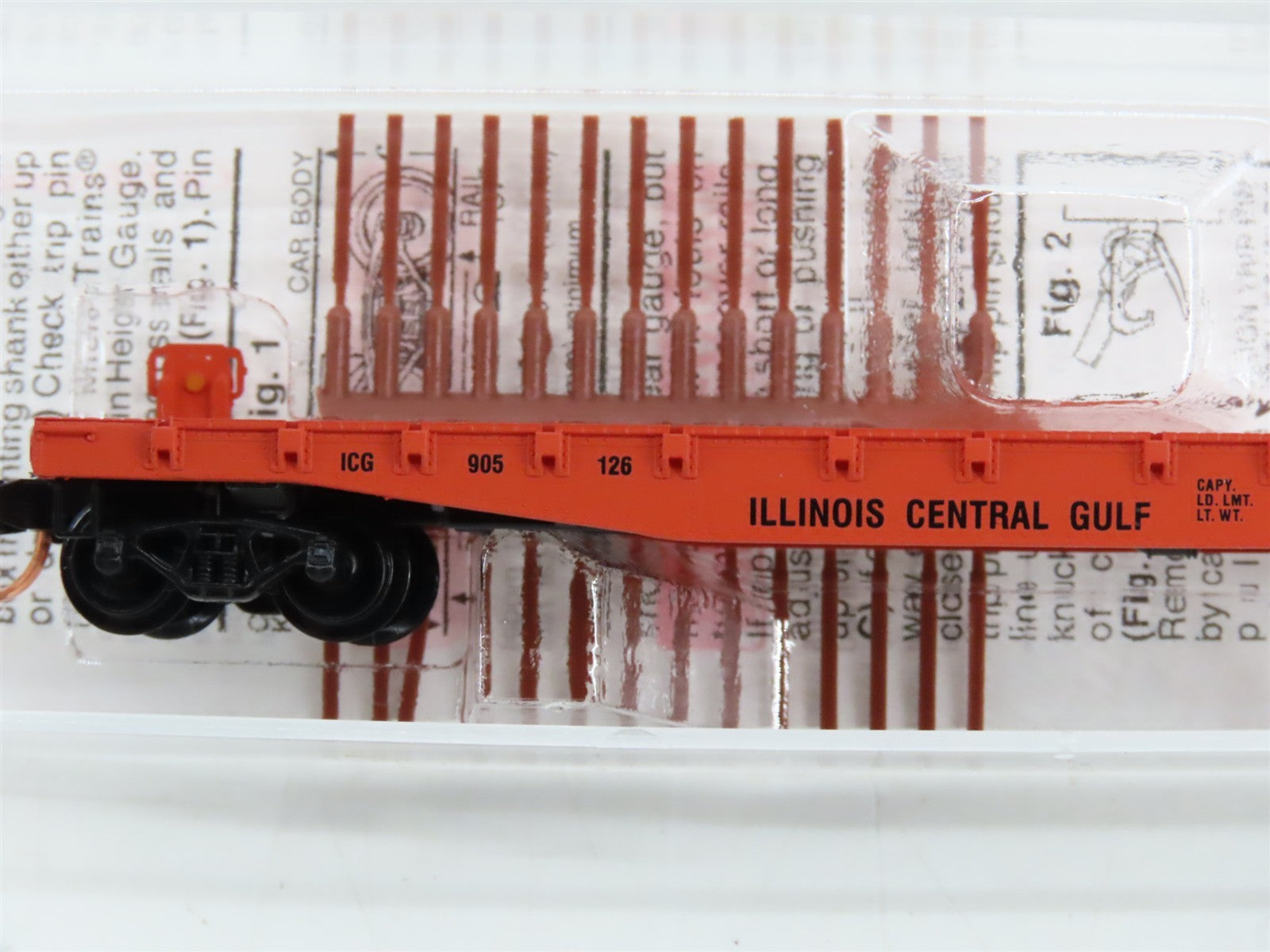 N Scale Micro-Trains MTL 45010 Illinois Central Gulf 50' Fishbelly Flat Car RTR