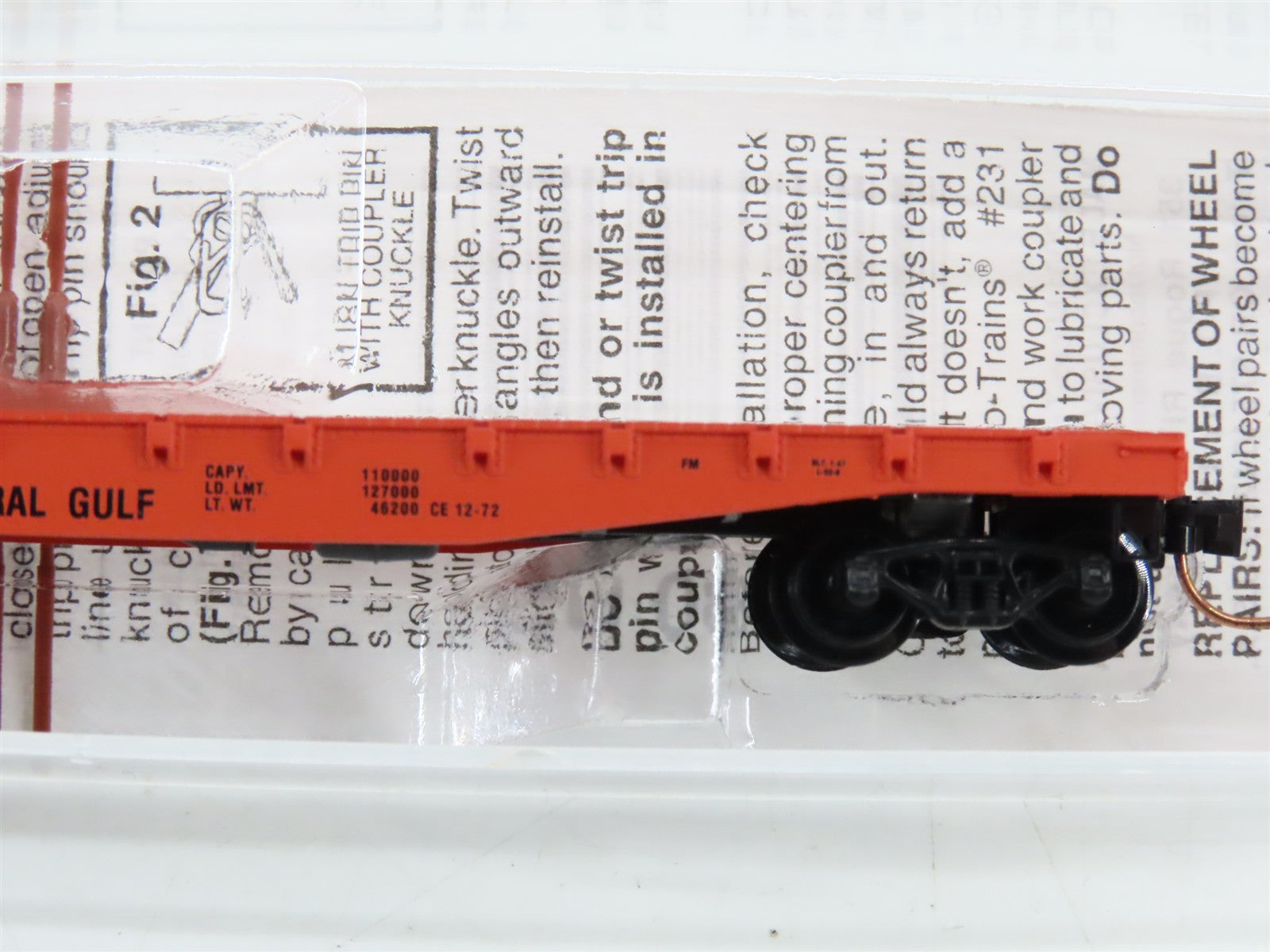 N Scale Micro-Trains MTL 45010 Illinois Central Gulf 50' Fishbelly Flat Car RTR