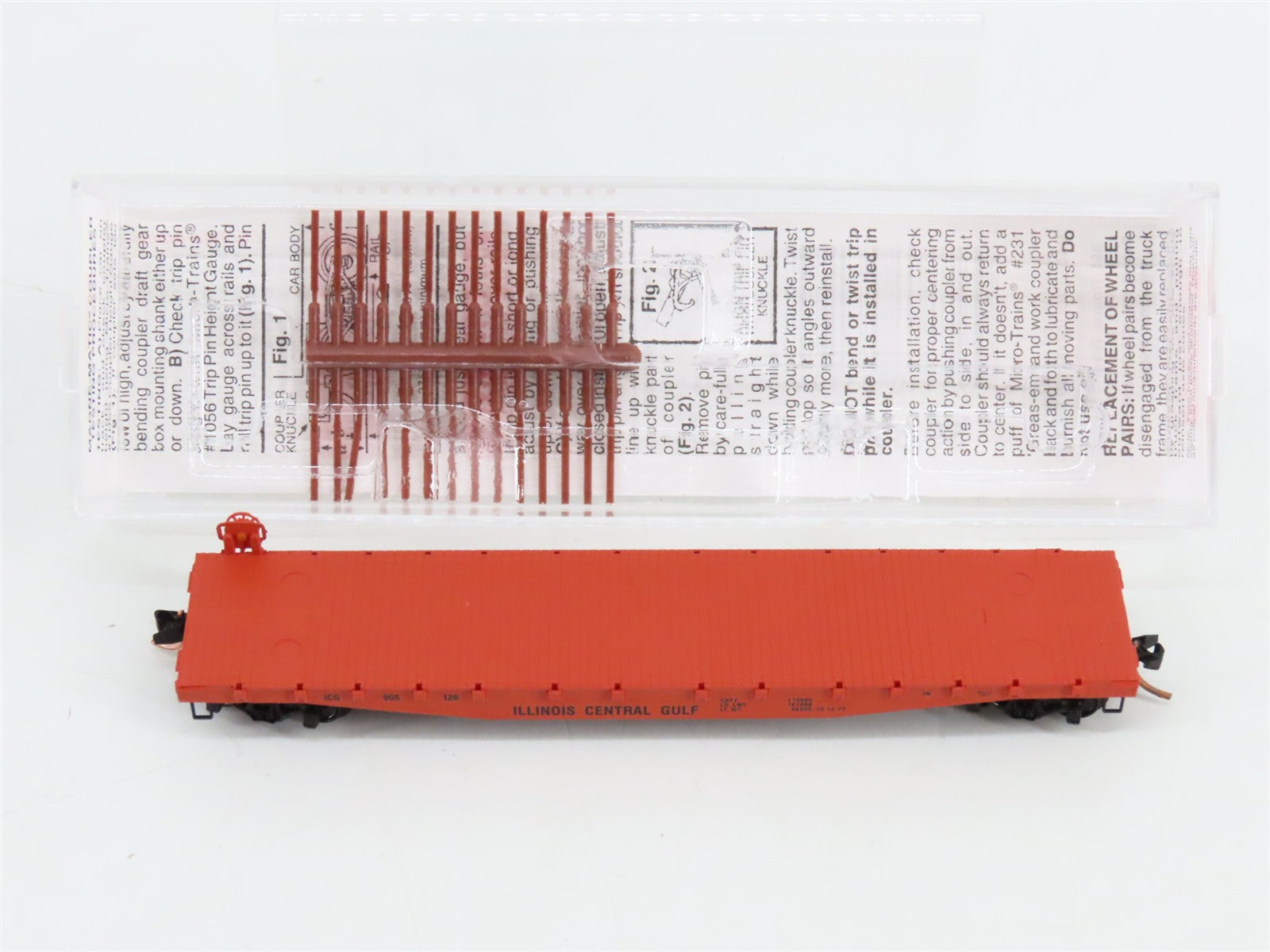 N Scale Micro-Trains MTL 45010 Illinois Central Gulf 50' Fishbelly Flat Car RTR