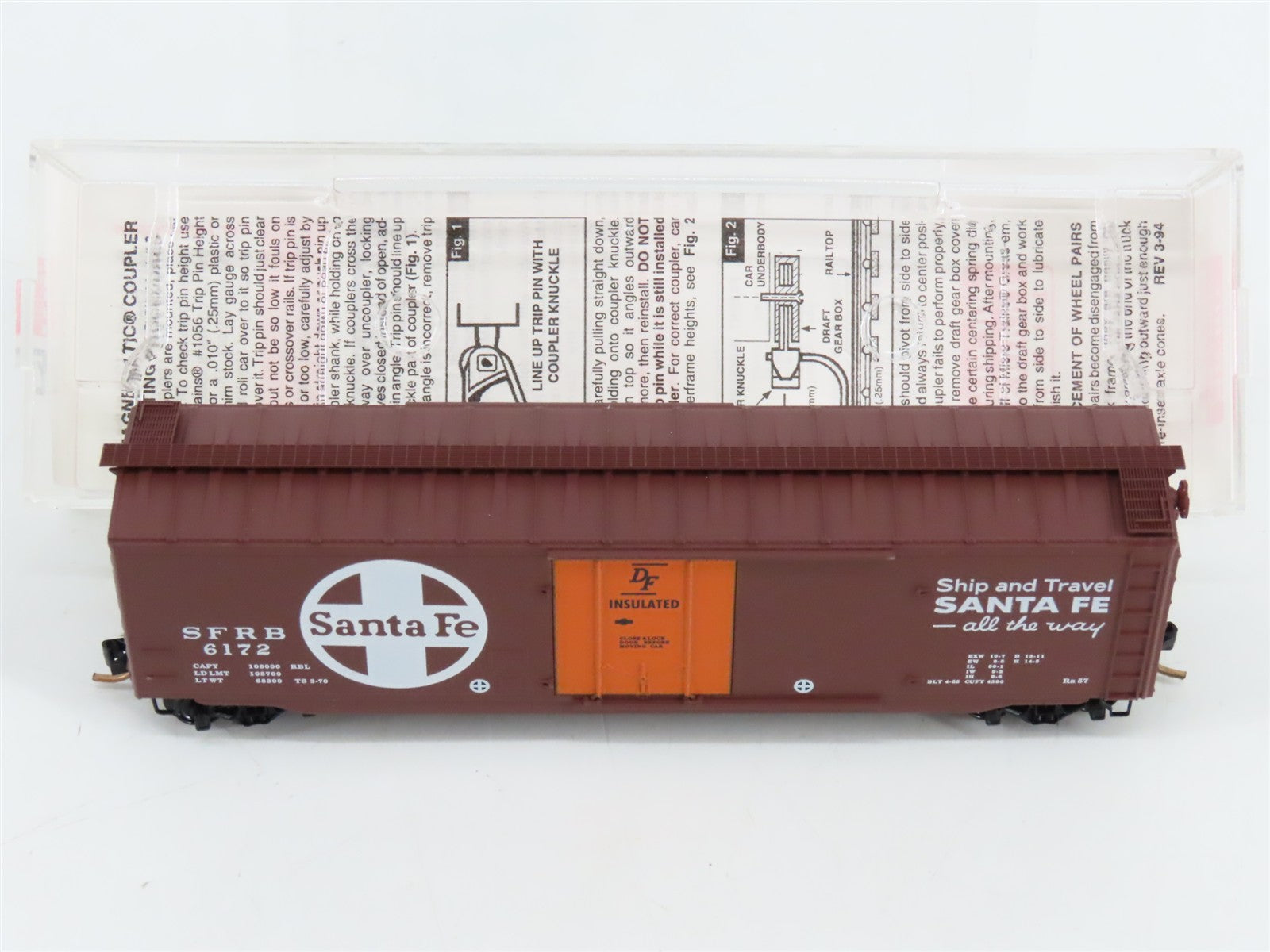 N Scale Micro-Trains MTL 32050/3 SFRB Santa Fe 50' Plug Door Box Car 6172 RTR