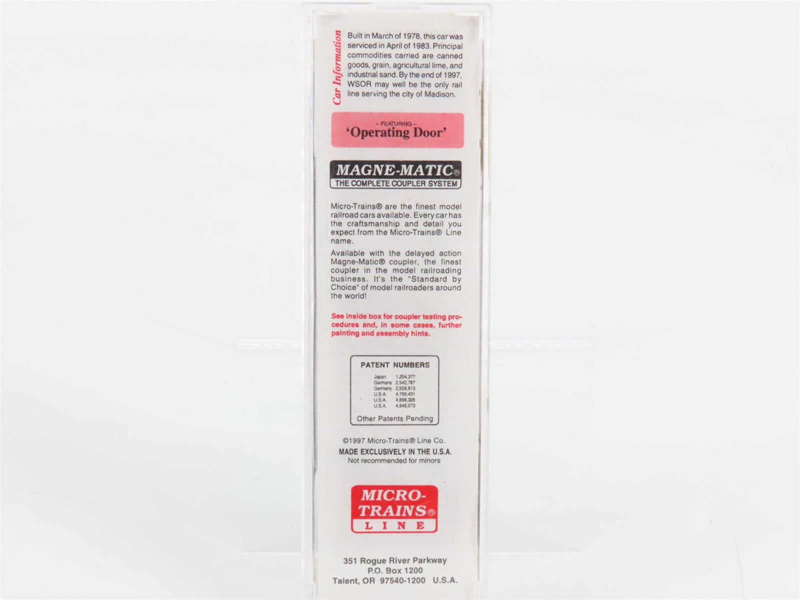 N Scale Micro-Trains MTL 25570 Wisconsin & Southern 50' Rib Side Box Car RTR