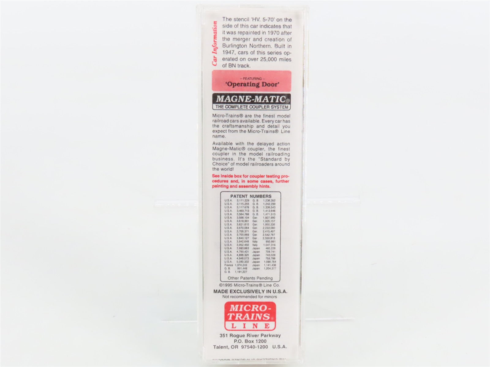 N Scale Micro-Trains MTL 20306/3 BN Burlington Northern 40' Box Car 189290 RTR