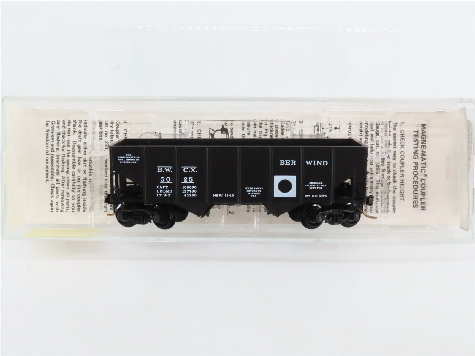 N Scale Kadee Micro-Trains MTL 56240 BWCX Berwind 33' 2-Bay Open Hopper 5025 RTR
