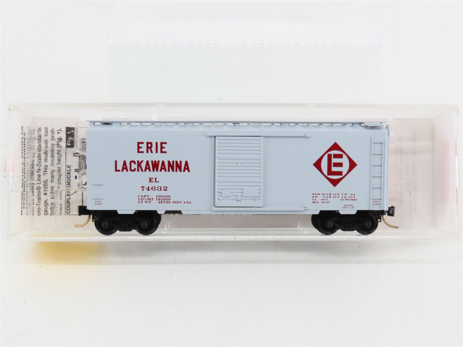 N Scale Micro-Trains MTL 20360 EL Erie Lackawanna 40' Box Car 74632 RTR