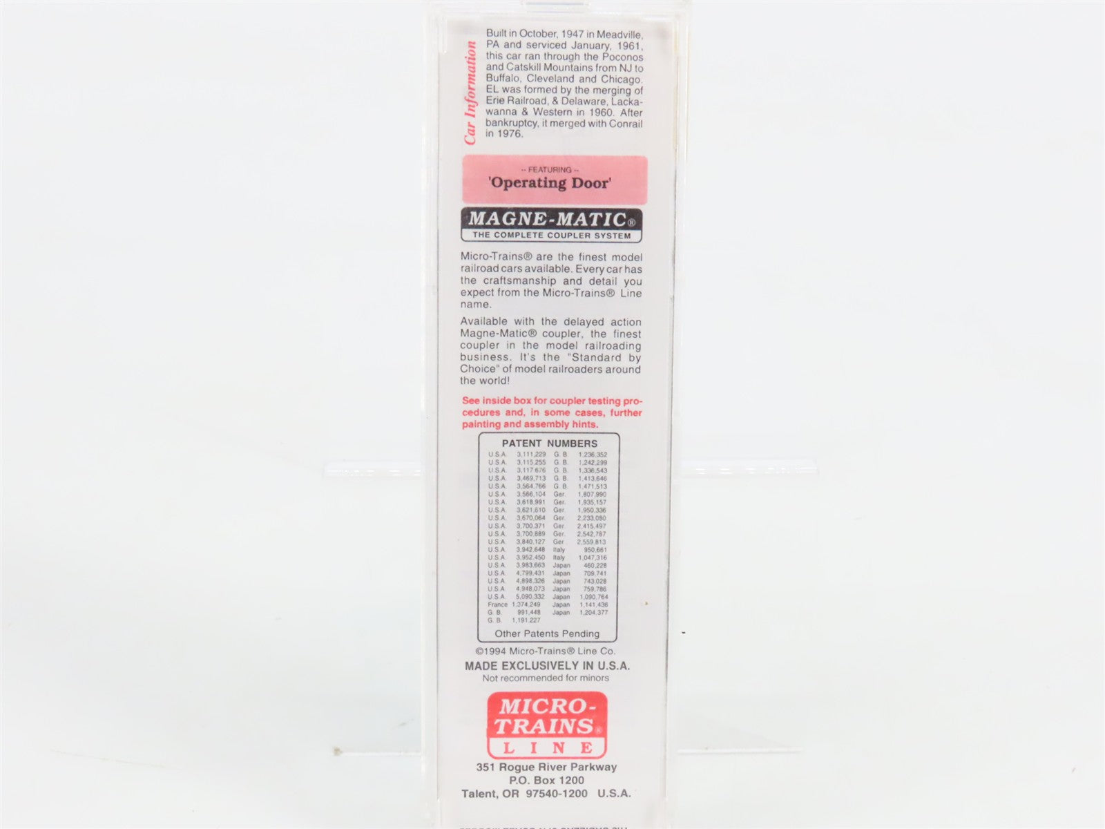 N Scale Micro-Trains MTL 20360 EL Erie Lackawanna 40' Box Car 74632 RTR