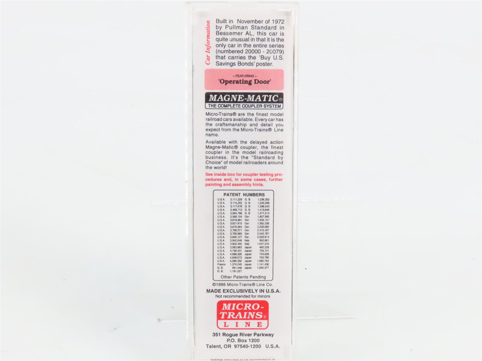 N Scale Micro-Trains MTL 77020 RDG Reading 50' Box Car 20054 RTR